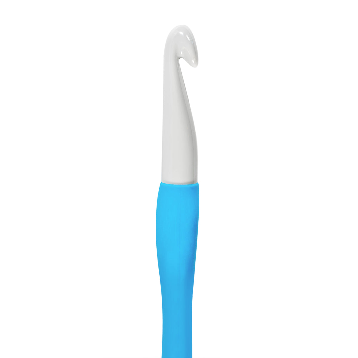 Clover Needlecraft Amour Crochet Hook: 15.00mm, 15 mm, Blue & White (CL1059)