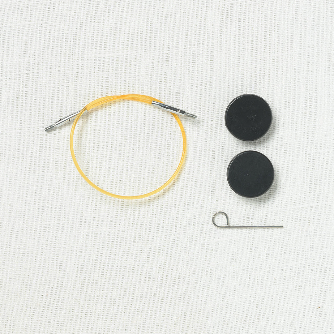 KnitPro yellow fixed interchangeable nylon cable
