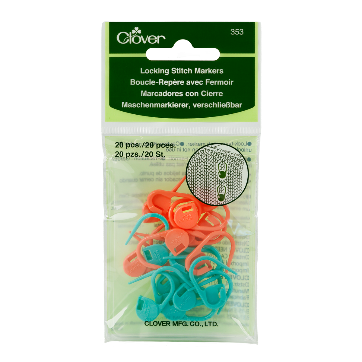 Clover Lock Ring Markers, 20/pkg