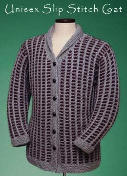 Unisex Slip Stitch Coat 152 Vermont Fiber Pattern