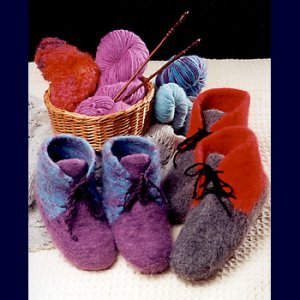 Fiber Trends Felt Boot Slippers Knitting Pattern AC-13