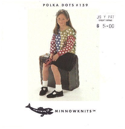 Polka Dots #159 Girls Colorblocked Sweater with Large Polka Dots