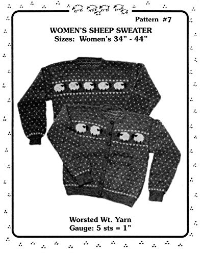 Yankee Knitter Designs #7 Women's Sheep Sweater in Pullover & Cardigan