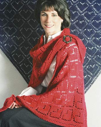 Queen of Hearts Lace Shawl Pattern FTAC27x Fiber Trends