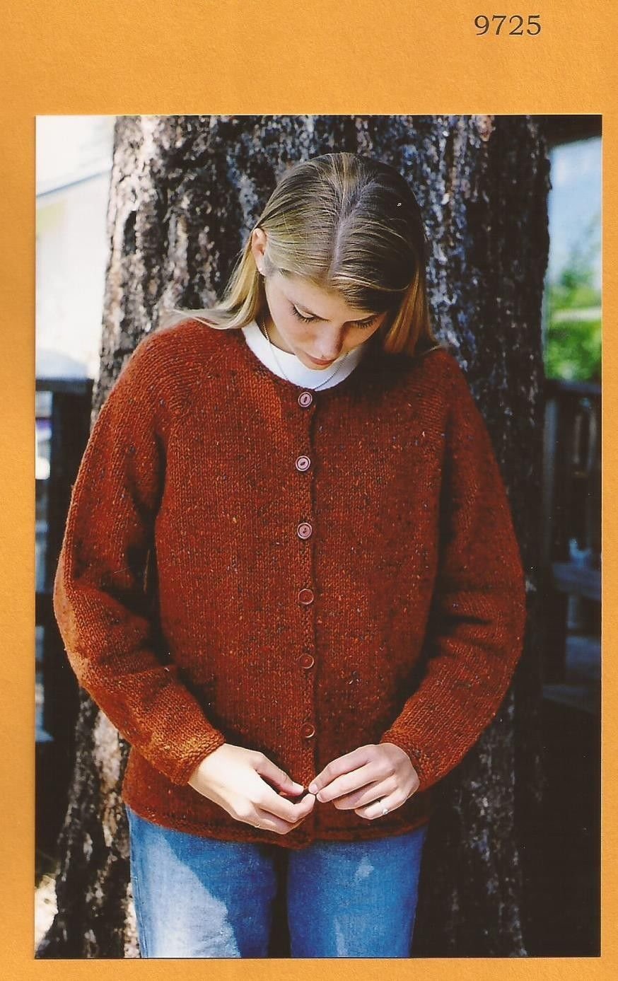 Knitting Pure & Simple Knitting Pattern 9725 Womens NeckDown Cardigan