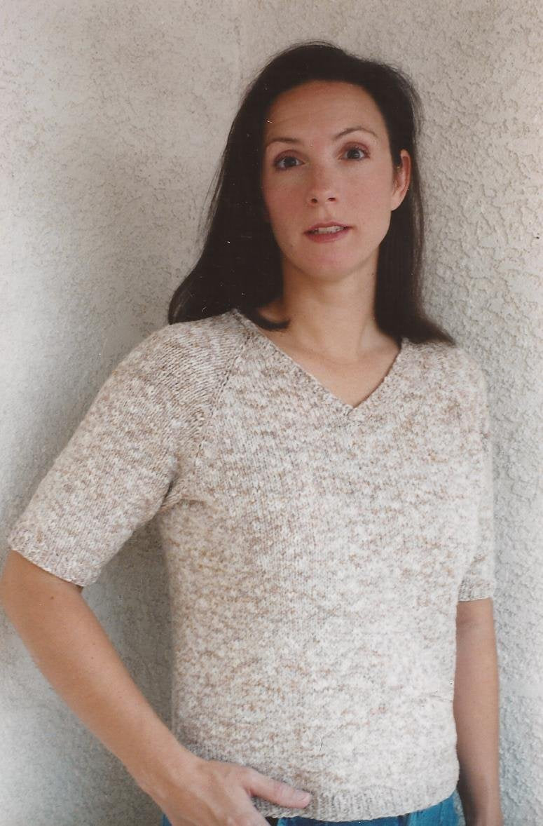 Knitting Pure & Simple Knitting Pattern No. 993 - NeckDown V-Neck T-Shirt for Women
