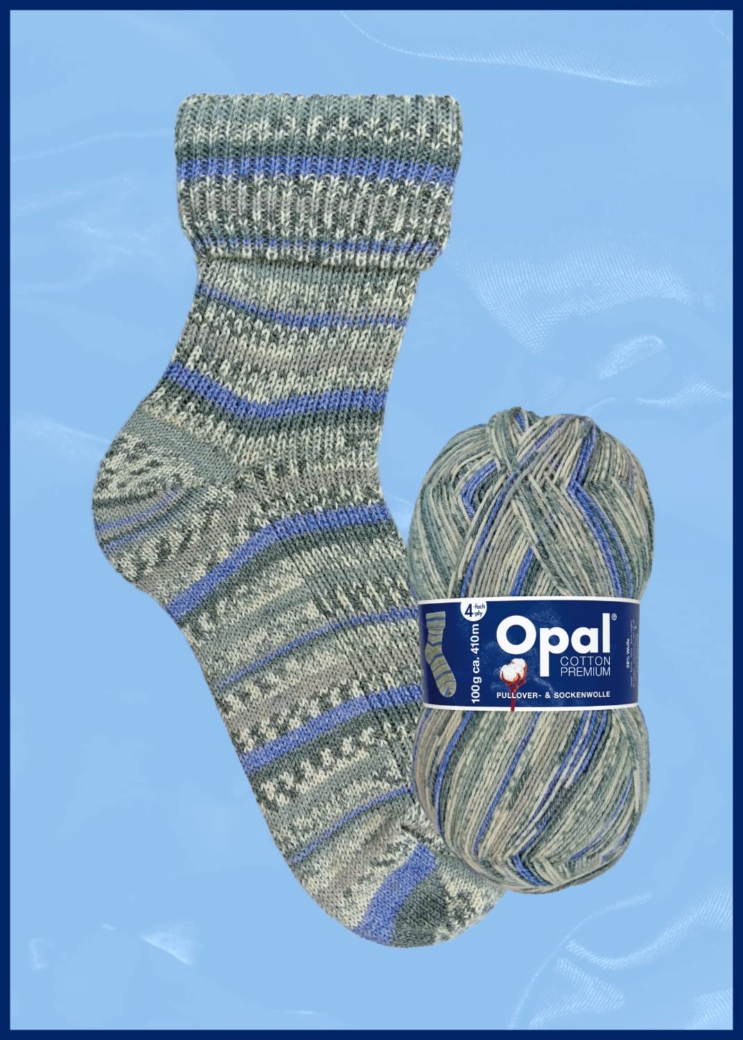 Opal Cotton Premium 9843 Mountain Range Sock Yarn