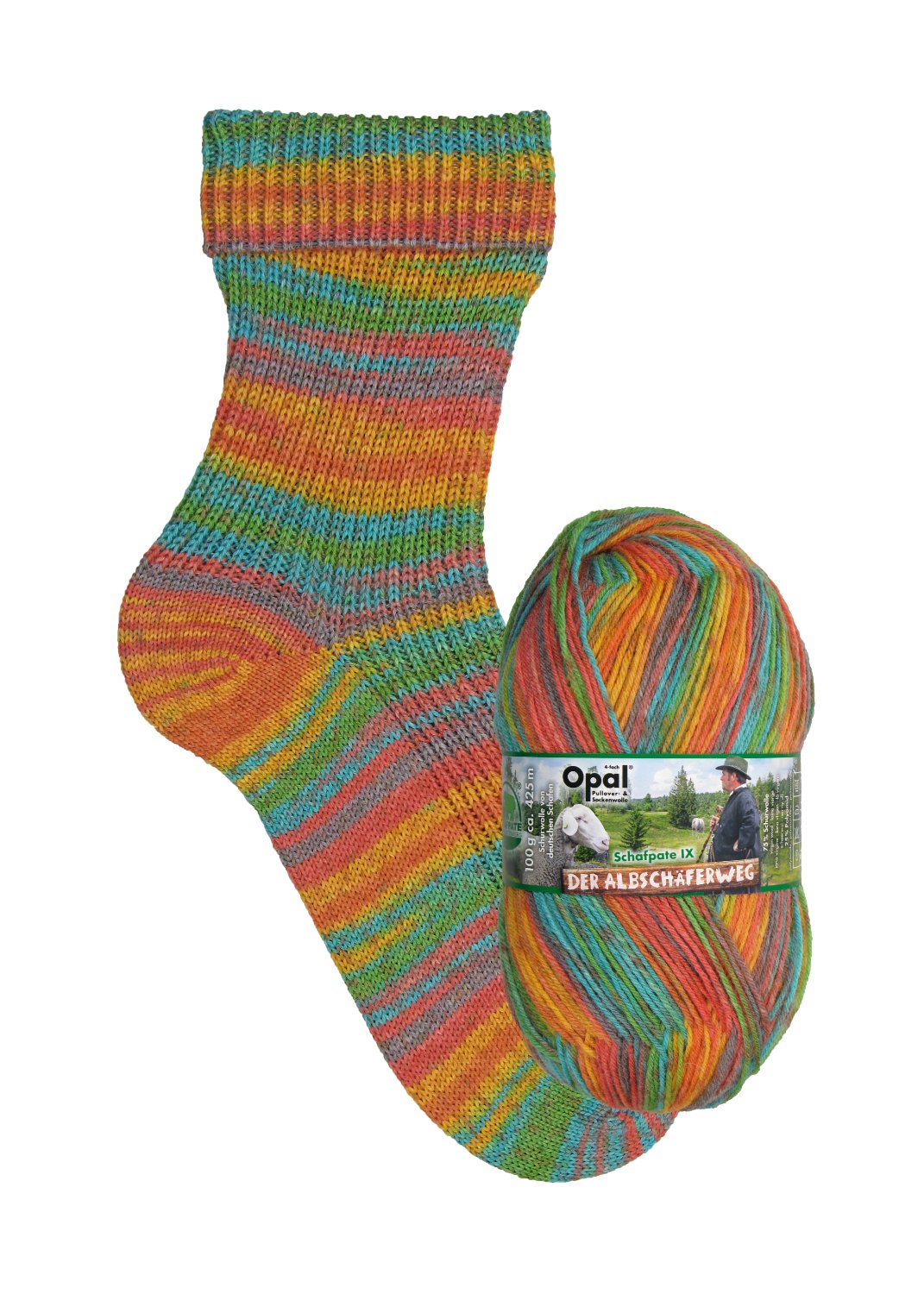 Opal Schafpate IX Sock Yarn (9414 Fernweh)