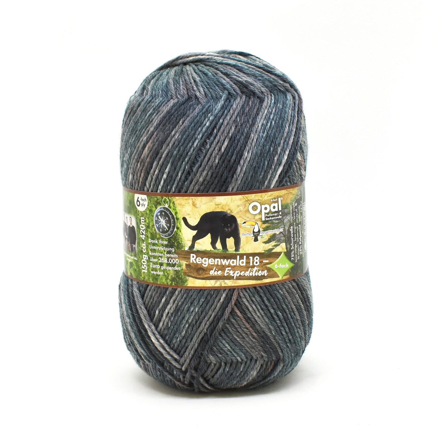 Opal 6ply Sock Yarn Rainforest #11213 Backpacker Rob
