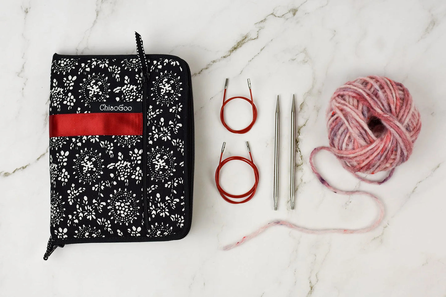 ChiaoGoo Twist Red Lace 5-Inch Complete 7500-C Interchangeable Circular Knitting Needle Set, Sizes US 2, 3, 4, 5, 6, 7, 8, 9, 10, 10.5, 11, 13, 15 with 6 Cords with Project Bag