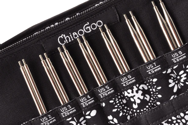 ChiaoGoo Twist Red Lace 5-Inch Complete 7500-C Interchangeable Circular Knitting Needle Set, Sizes US 2, 3, 4, 5, 6, 7, 8, 9, 10, 10.5, 11, 13, 15 with 6 Cords with Project Bag