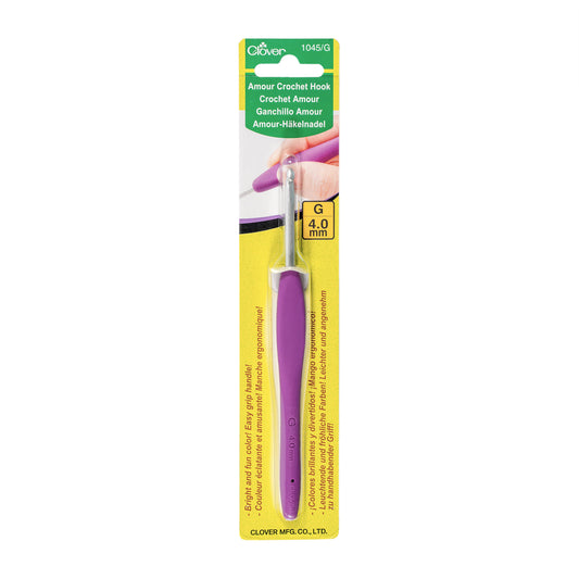 Clover 1045/G Purple Amour Crochet Hook, Size G, 4.0mm