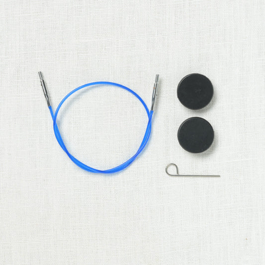 KnitPro blue fixed interchangeable nylon cable