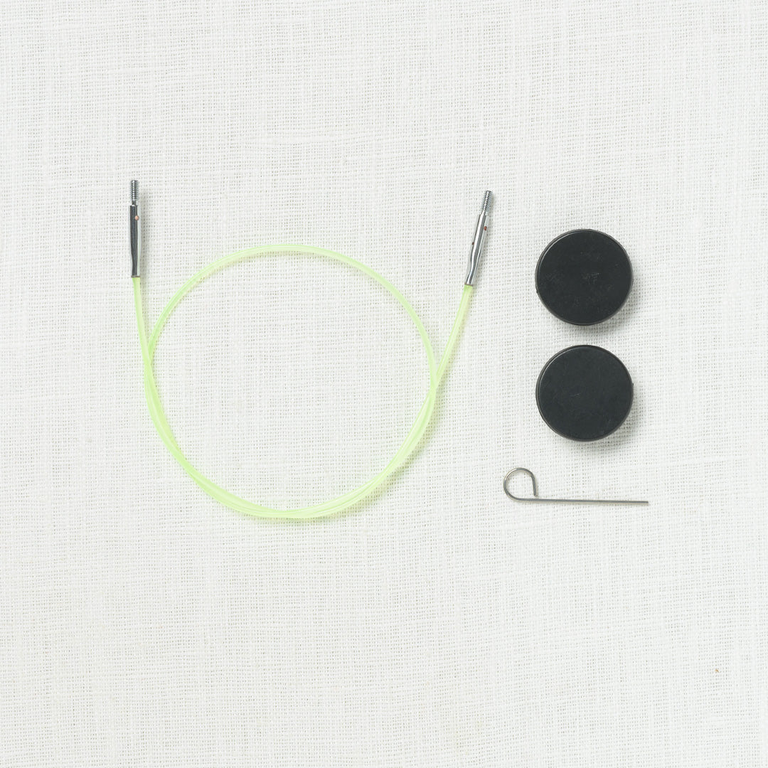 KnitPro green fixed interchangeable nylon cable