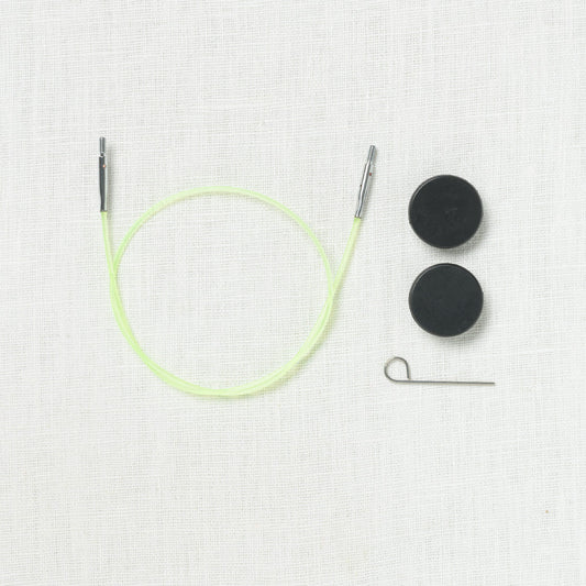 KnitPro green fixed interchangeable nylon cable