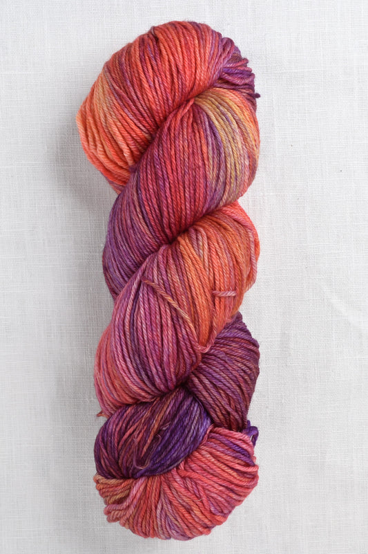 Malabrigo Arroyo Archangel #850 Sport Weight Yarn, 100% Superwash Merino Wool, Purple & Orange Blend