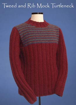 Tweed & Rib Mock Turtleneck 140 Vermont Fiber Pattern