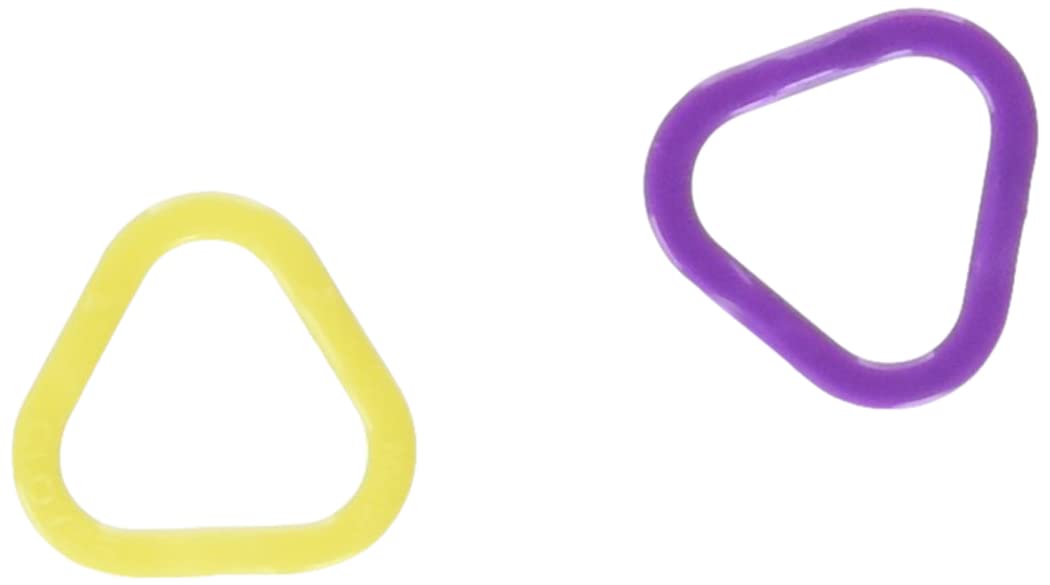 Clover 3150 Stitch Markers, Triangle, 16-Pieces Medium, Yellow/Purple