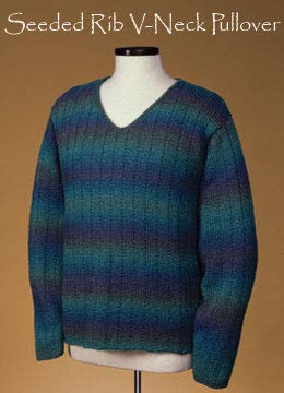 Seeded Rib V-Neck Pullover 156 Vermont Fiber Pattern