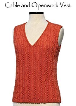Cable & Openwork Vest 179 Vermont Fiber Pattern