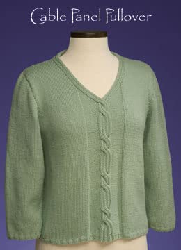 Vermont Fiber Designs Cable Panel Pullover in 2 Sleeve Lengths Knitting Pattern