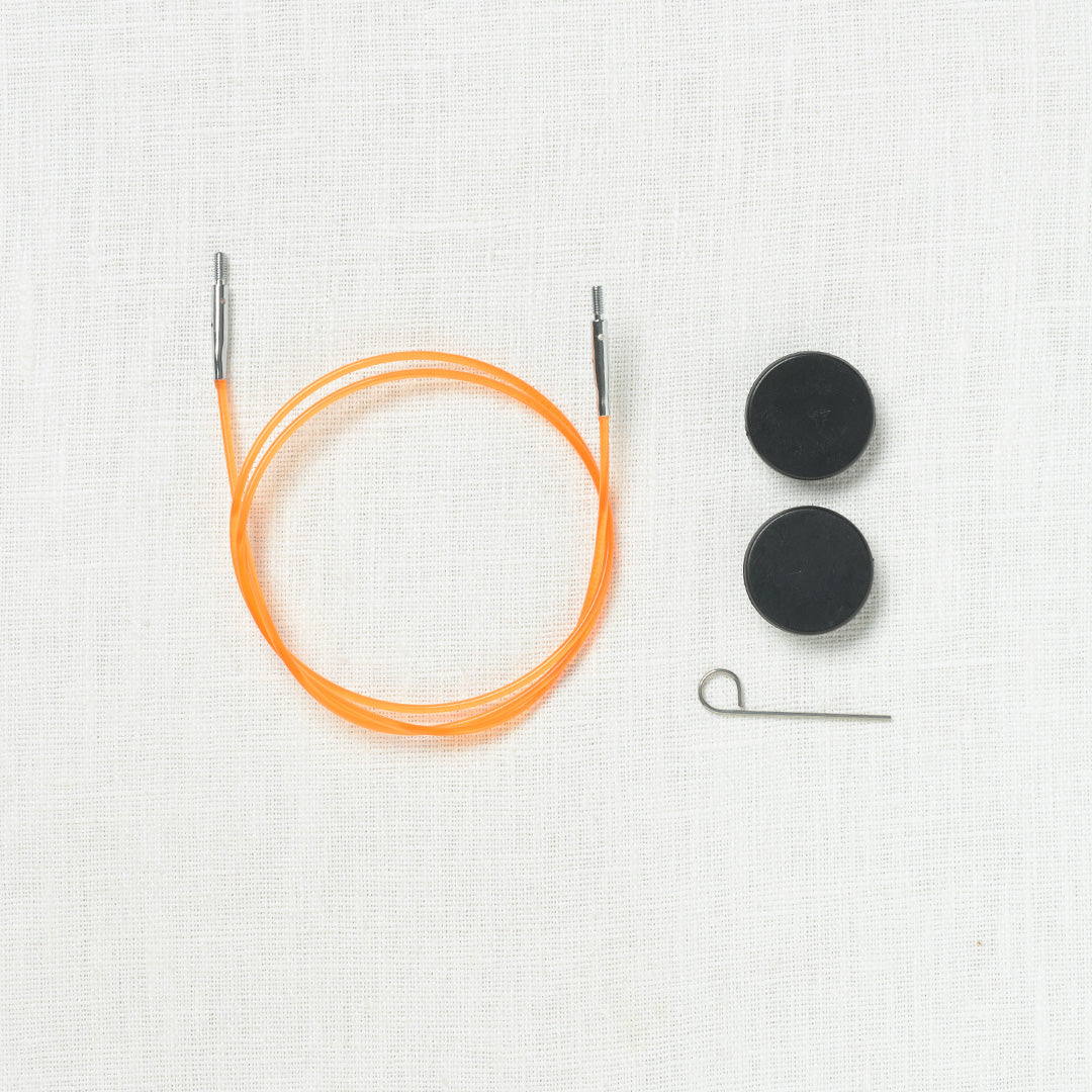 KnitPro orange fixed interchangeable nylon cable