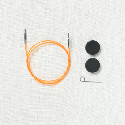 KnitPro orange fixed interchangeable nylon cable