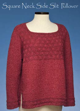 Square Neck Side Slit Pullover 174 Vermont Fiber Pattern