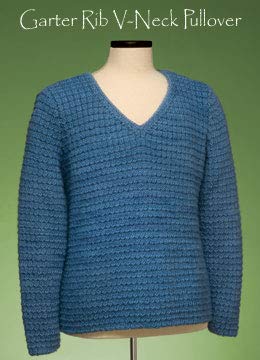 Garter Rib V-Neck Pullover 162 Vermont Fiber Pattern