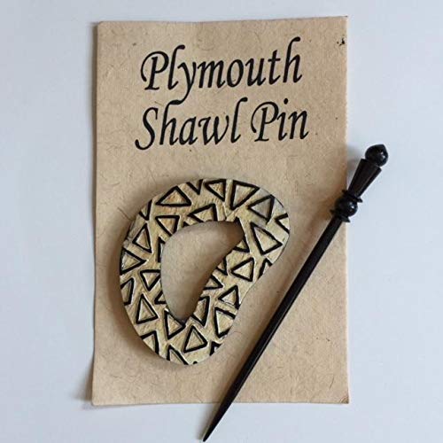 Plymouth Burnt Horn Heart Shawl Pin 0001-3027