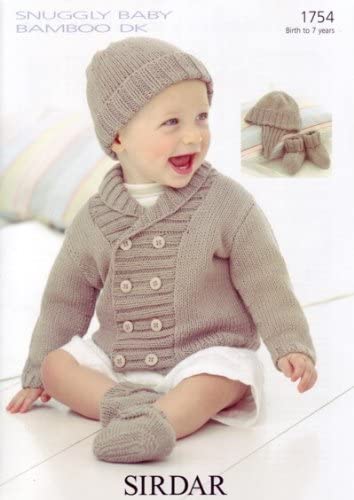 Jacket, Helmet, Hat, Booties in Snuggly Baby Bamboo DK - Sirdar Knitting Pattern 1754
