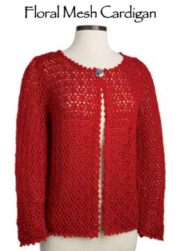 Floral Mesh Cardigan 182 Vermont Fiber Pattern