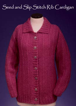 118 Vermont Fiber Pattern Seed & Slip Stitch Rib Cardigan