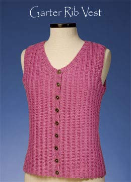 Wome's Garter Rib Vest 160 Vermont Fiber Pattern