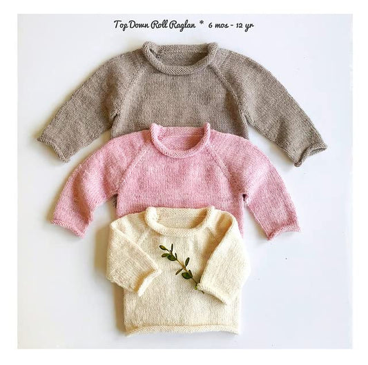 Yankee Knitter Design #37 Top Down Roll Raglan for Kids