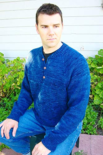 Henley Neck Down Pullover for Men 255 Knitting Pure & Simple