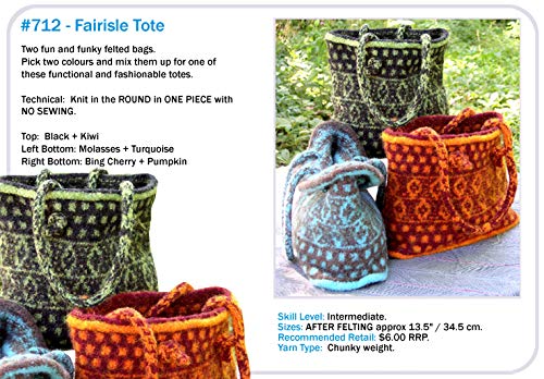 Cabin Fever #712 Fairisle Tote, Fluted or Straight