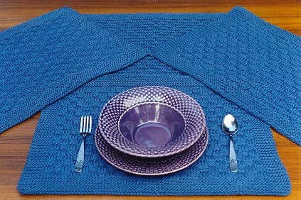 Shasta Placemats (Four Reversable Designs) AC307 Oat Couture Knitting Pattern