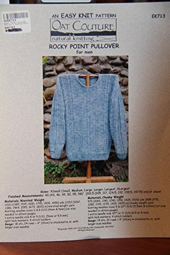 Rocky Point Pullover For Men - An Easy Knit Pattern EK713 - Oat Couture Natural Knitting