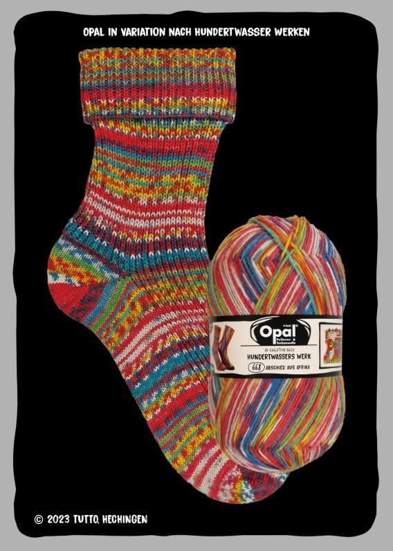 Opal Hunderwassers Werk Sock Yarn 04054 Farwell Afrika