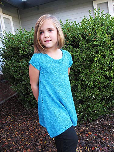 Girls Top Down Trapeze Tunic 1502 Knitting Pure & Simple Pattern