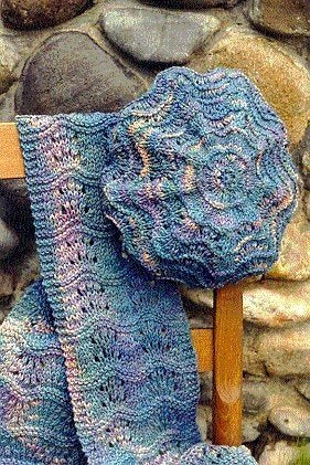 AC303 Oat Couture Pattern Ripple Beret & Scarf