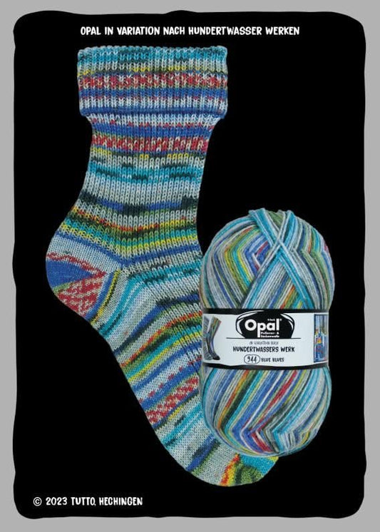 Opal Hunderwassers Werk Sock Yarn 4050 Blue Blues