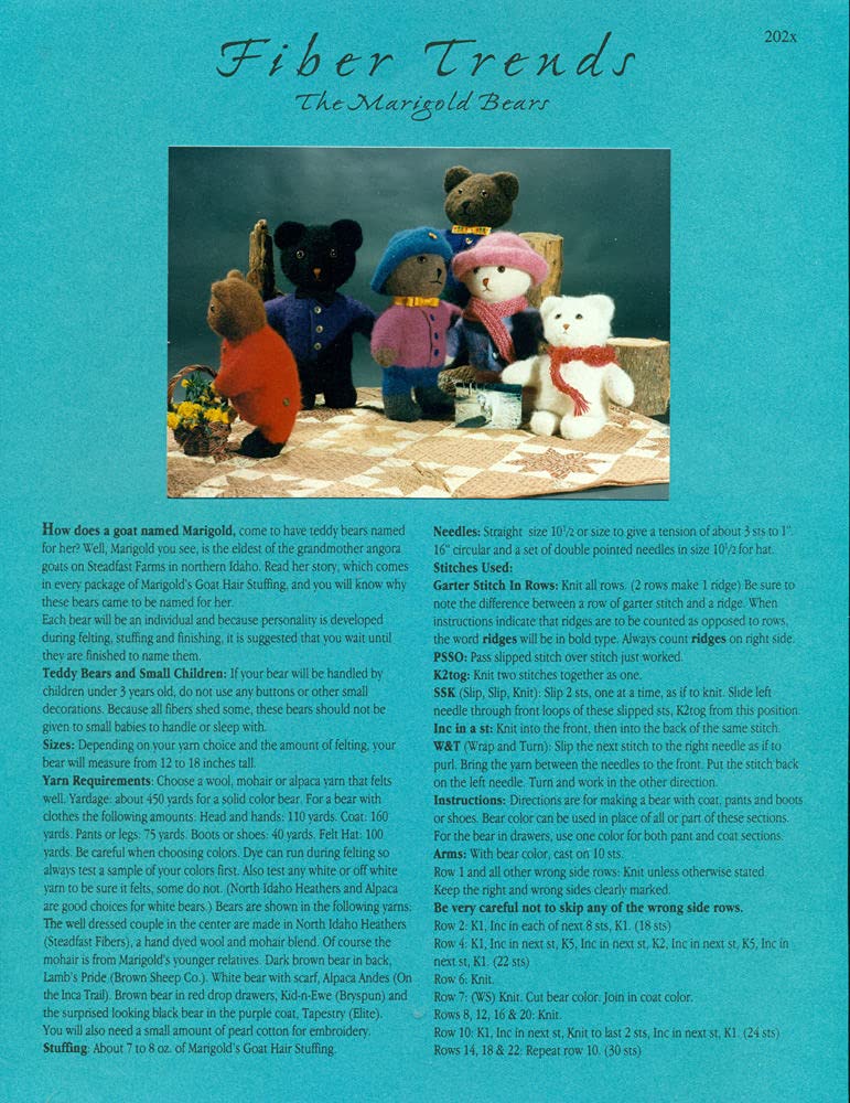 The Marigold Bears Knit/Felt Pattern (202x)