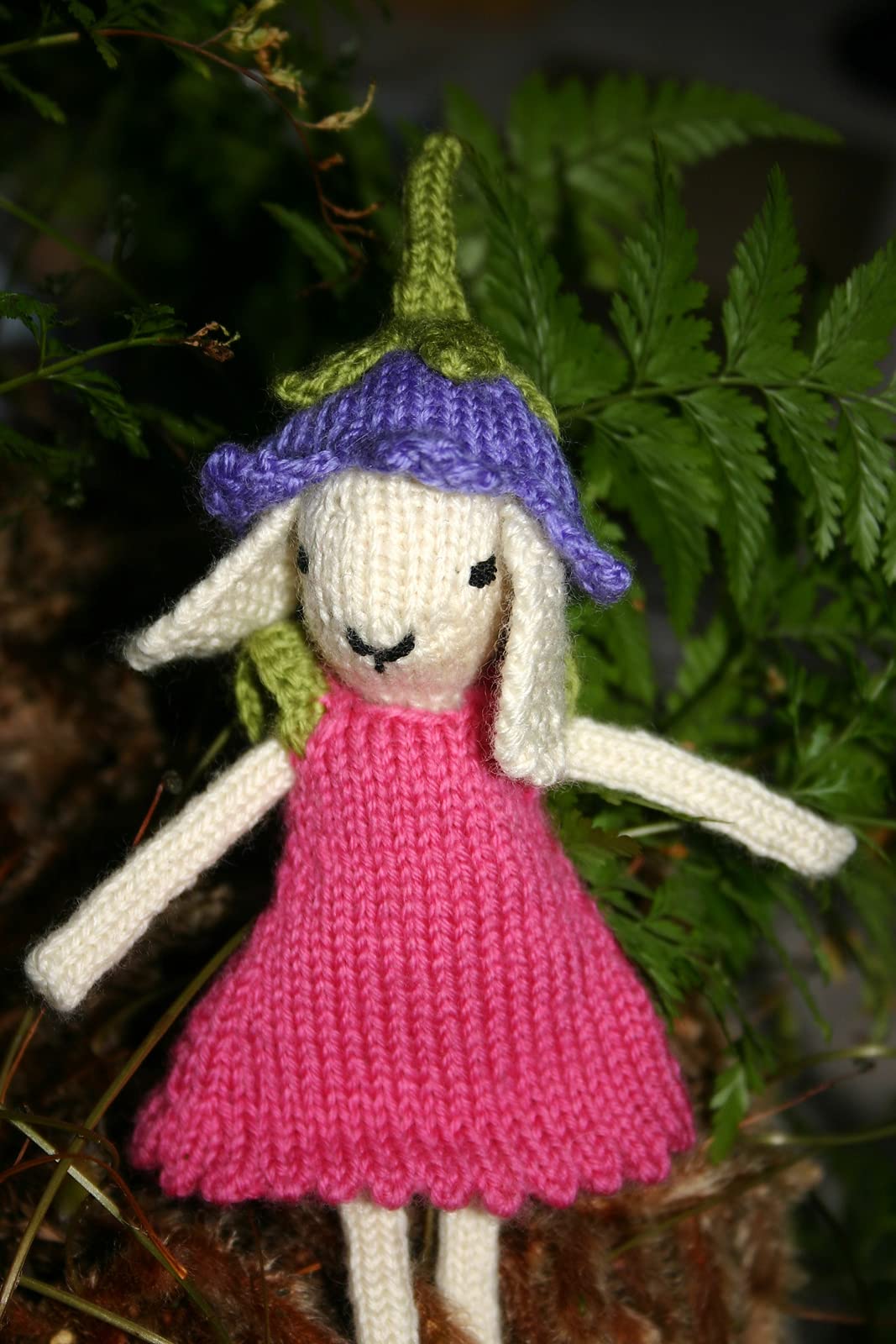 Eggplant Blossom Bunny Knitted Pattern