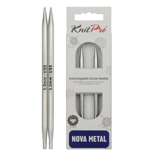 KnitPro Nova Platina Interchangeable 5" Needles, US-8/5mm