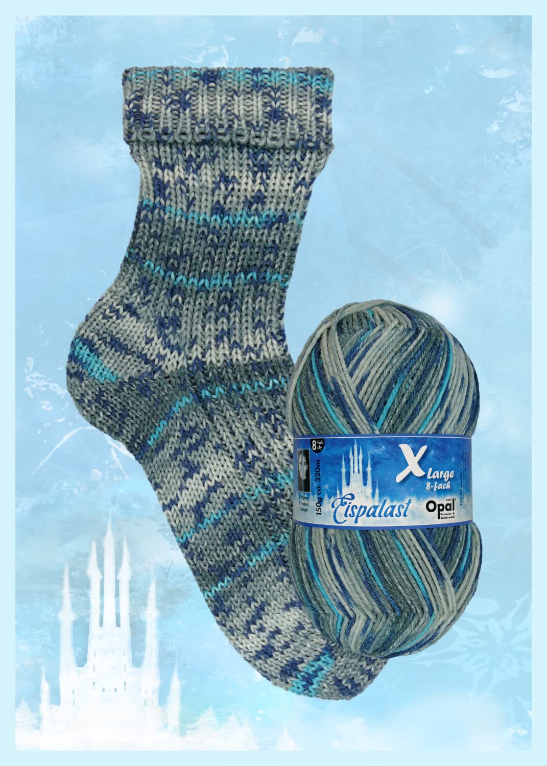 Opal 11013 XL Ice Palace 8ply Sock Yarn