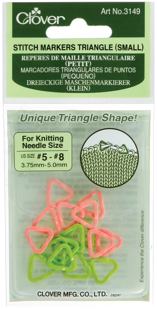 Clover Triangle Stitch Markers-Sizes 5 to 8 16/Pkg