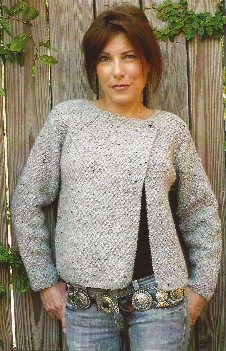 Tribeca Dolce Handknits Knitting Pattern #0802 Asymmetrical One-Button Jacket 34"-46" Intermediate Level - Pattern Only