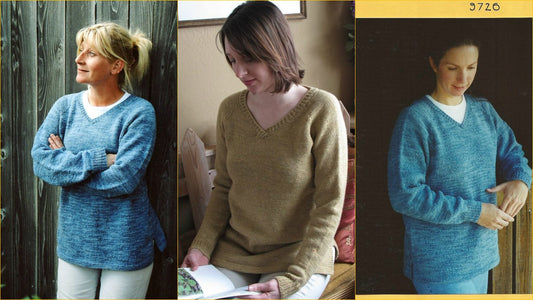Knitting Pure & Simple Knitting Pattern 9726 NeckDown Pullover Tunic -Easy Knit